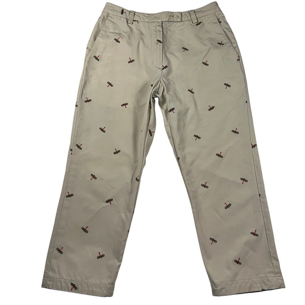 Tommy Hilfiger Golf Women’s Dragonfly Embroidered Khaki Chino Pants Size 4